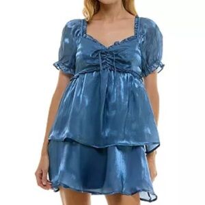 Elegant Blue Mini Dress